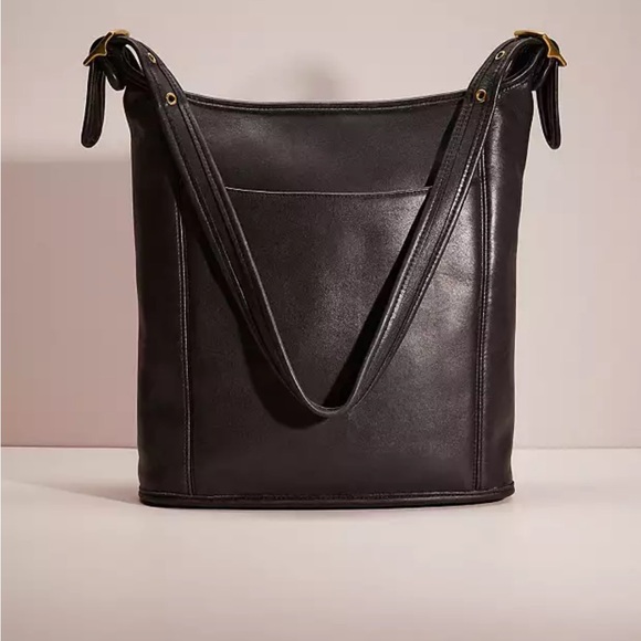 COACH Vintage 9060 Slim Duffle Sac Black Leather Shoulder...
